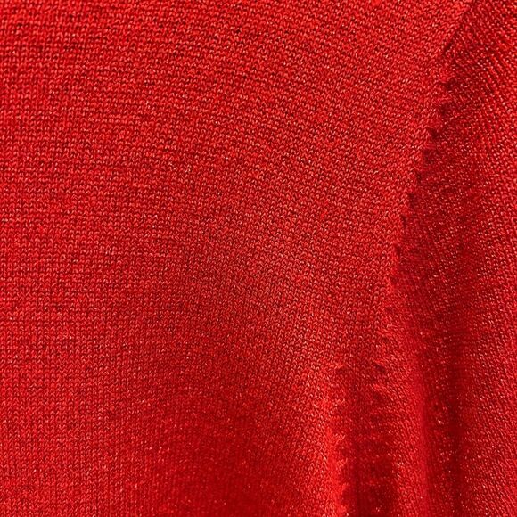 Vintage Allison Daley Sparkly Red Sweater - Size Large - Picture 2 of 5